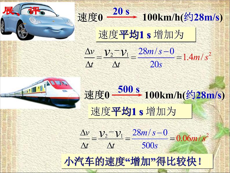 2022-2023年人教版(2019)新教材高中物理必修1 第1章运动的描述1.4速度变化快慢的描述-加速度课件08