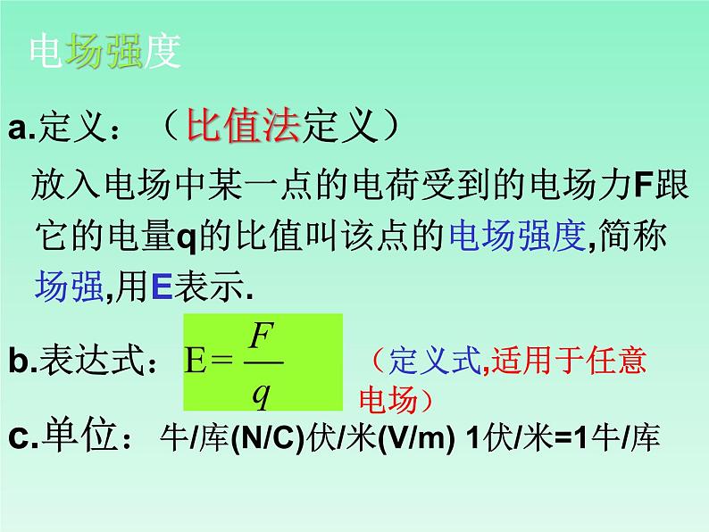 2022-2023年人教版(2019)新教材高中物理必修3 第9章静电场及其应用9.3电场电场强度课件05