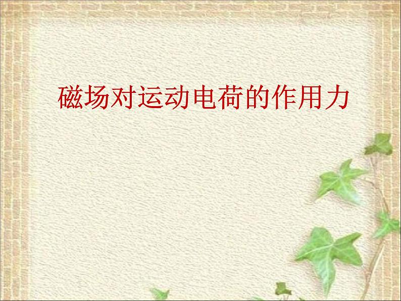 2022-2023年人教版(2019)新教材高中物理选择性必修2 第1章安培力与洛伦兹力1.2磁场对运动电荷的作用力课件01