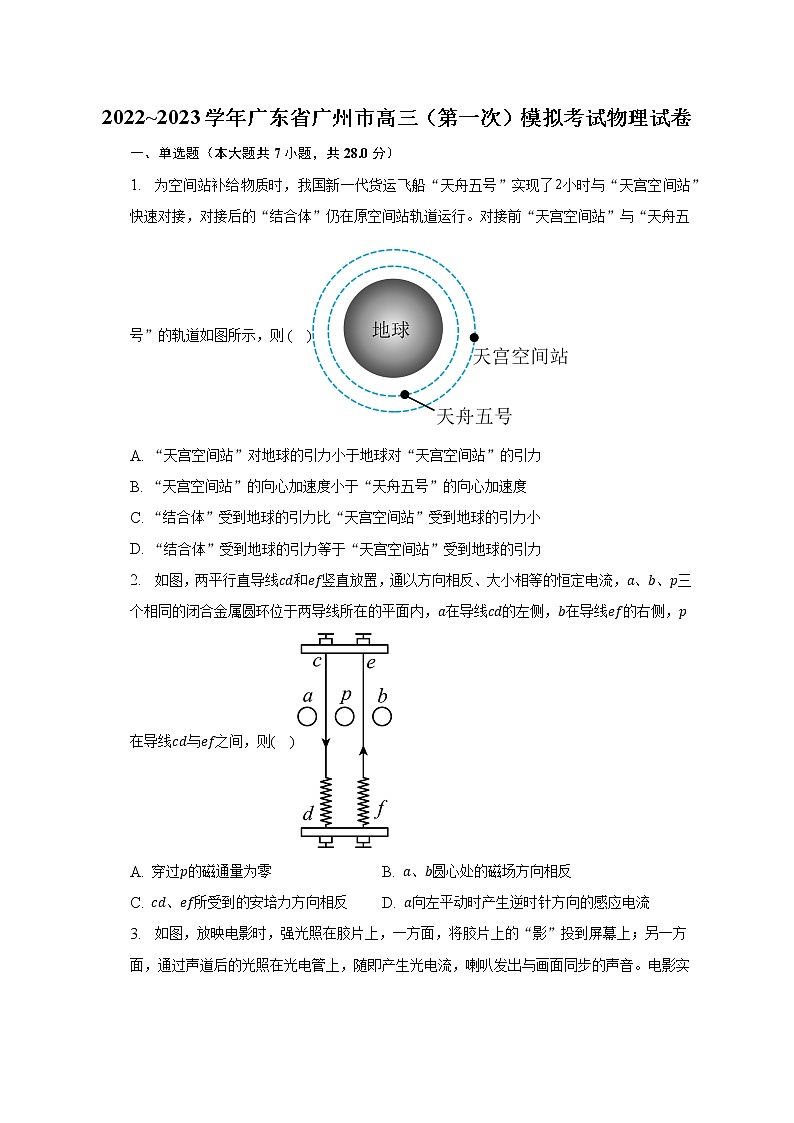 2022_2023学年广东省广州市高三（第一次）模拟考试物理试卷（含解析）第1页