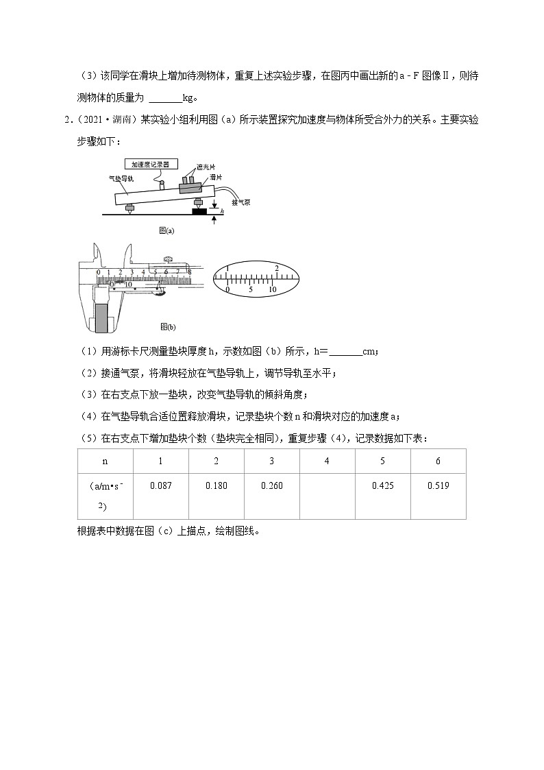 高考物理模型全归纳  第11讲 用图像处理实验数据和误差分析之牛顿第二定律相关实验 试卷03