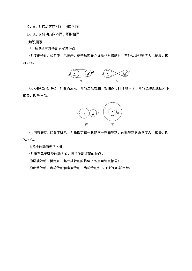 高考物理模型全归纳  第21讲 圆周运动之传动模型 试卷02