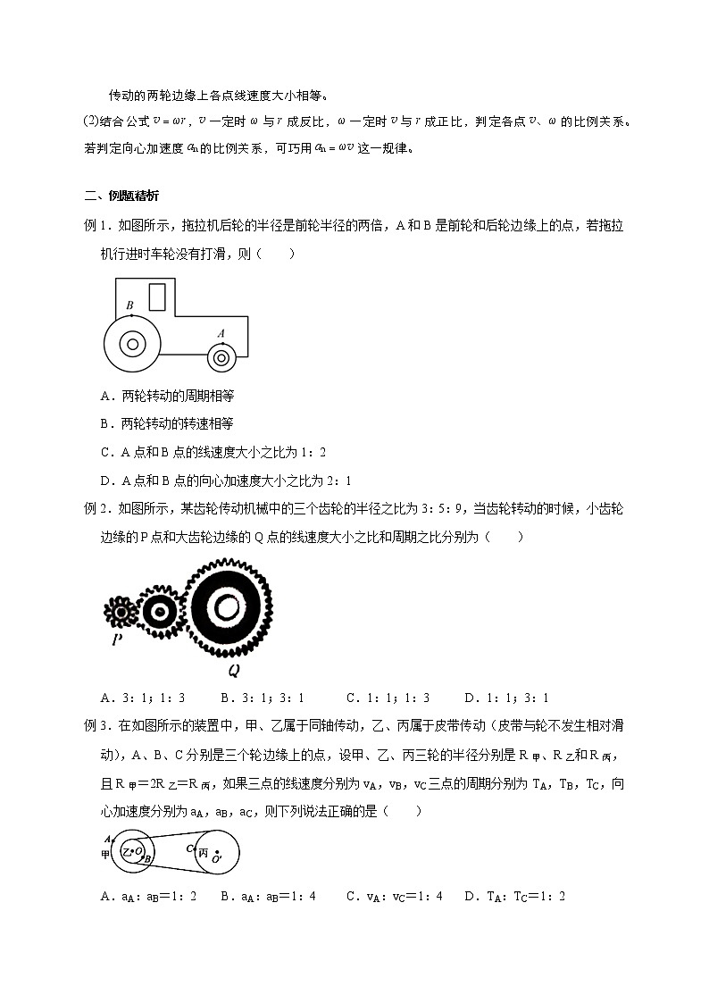 高考物理模型全归纳  第21讲 圆周运动之传动模型 试卷03