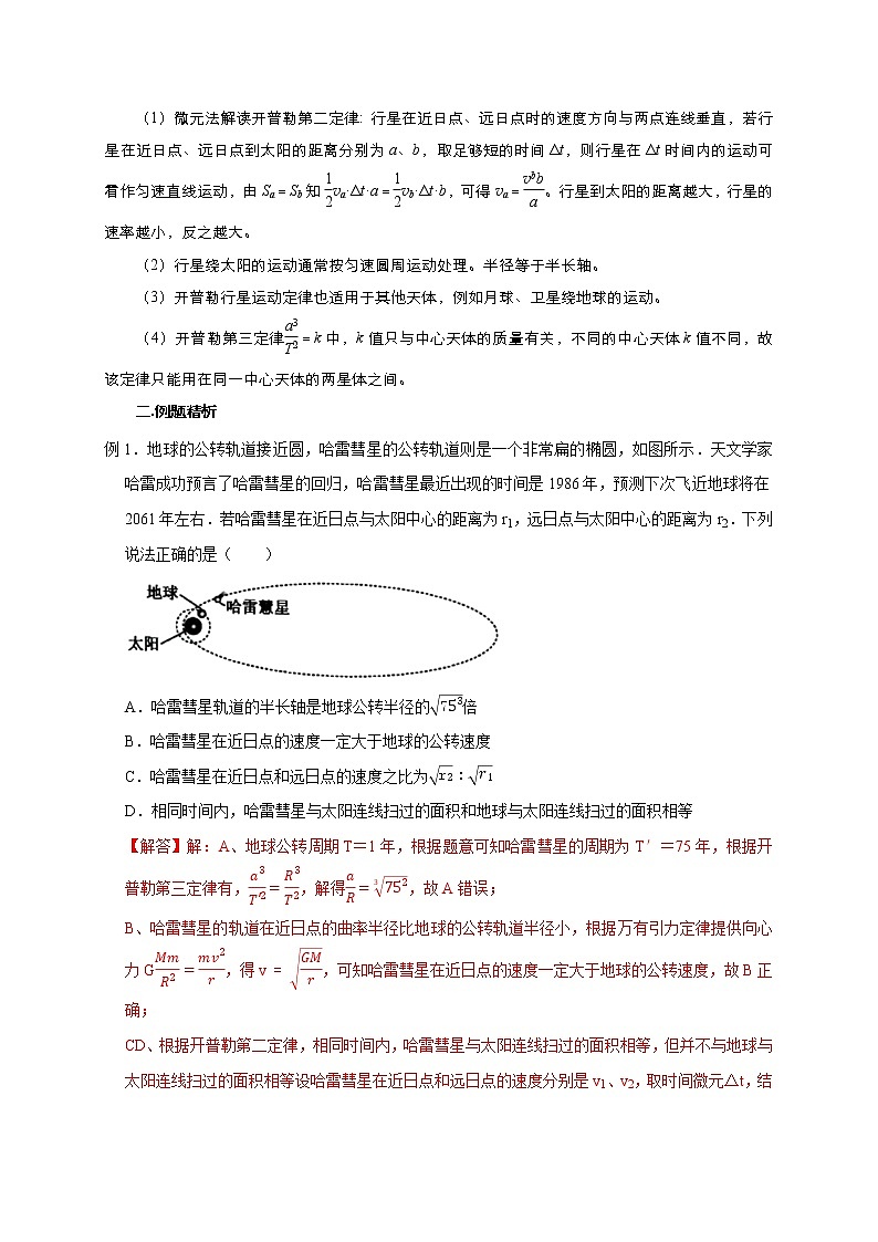 高考物理模型全归纳  第22讲 开普勒三大定律应用 试卷03