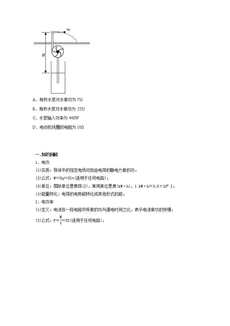 高考物理模型全归纳  第61讲 纯电阻电路和非纯电阻电路中的电功与电热 试卷02