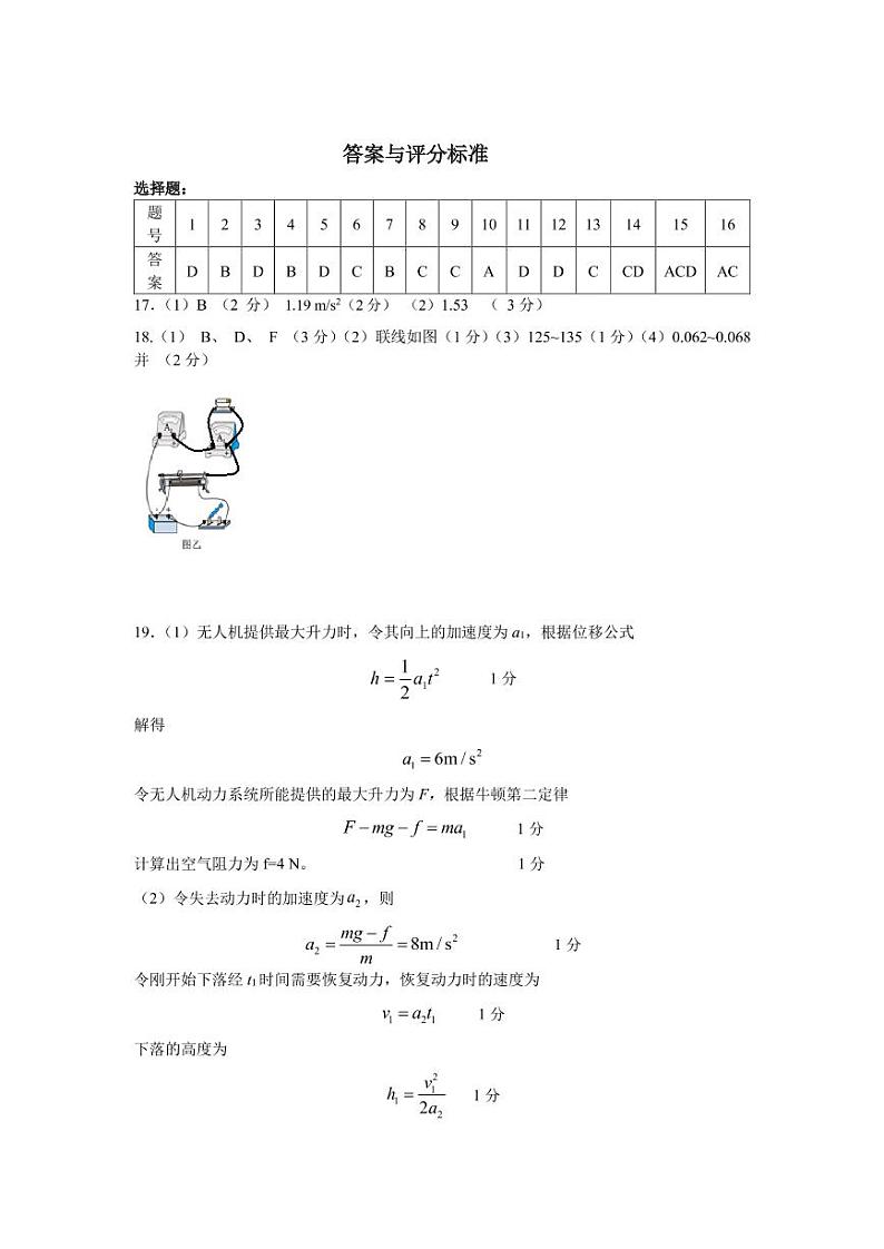 2021届浙江省绍兴一中、效实中学、杭州高级中学等五校高三下学期5月联考物理试题 PDF版01
