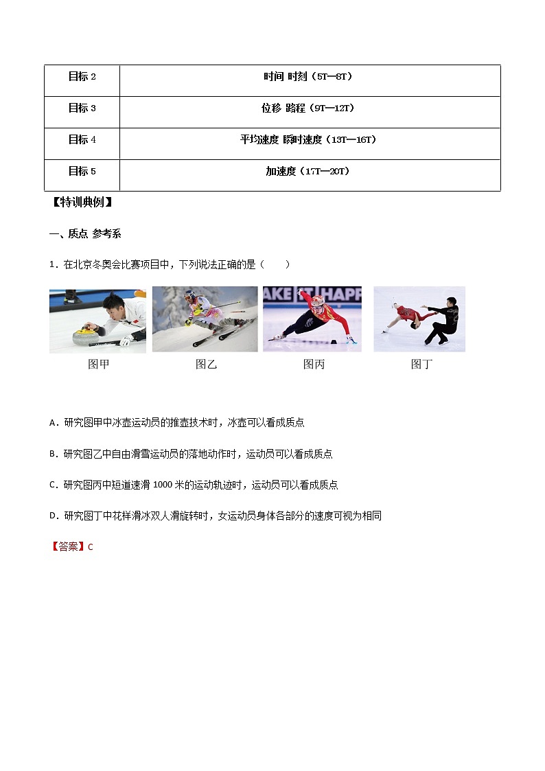 高考物理一轮复习【专题练习】 专题01 描述运动的基本概念02