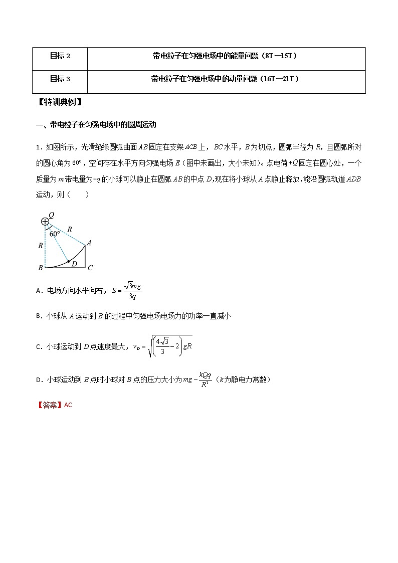 专题49 带电粒子在匀强电场中的圆周运动、能量与动量问题（教师版）第2页