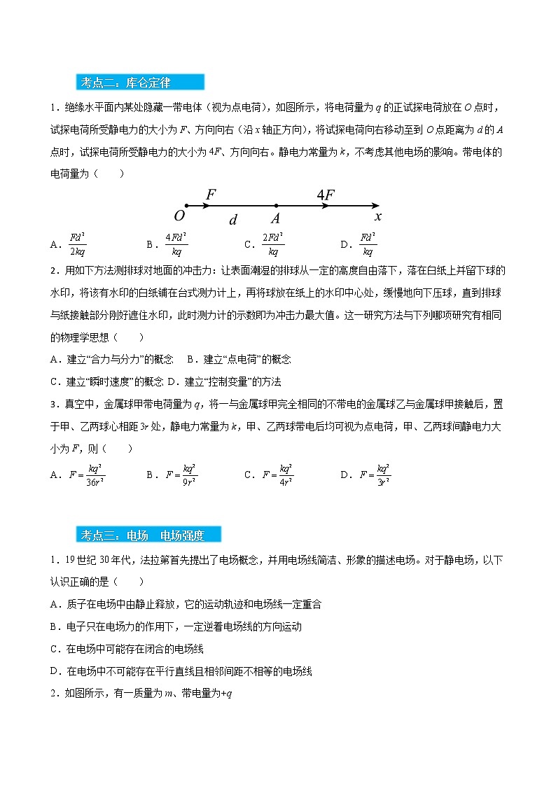 高考物理一轮复习【分层练习】  第12章 静电场及其应用03
