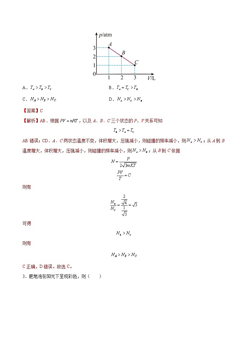 高考物理一轮复习【分层练习】  阶段性检测（10）热学与光学03