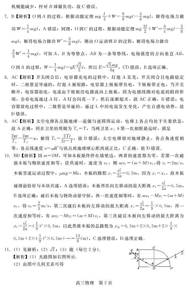 2023河北省高三下学期高考前适应性考试物理试题扫描版含解析02