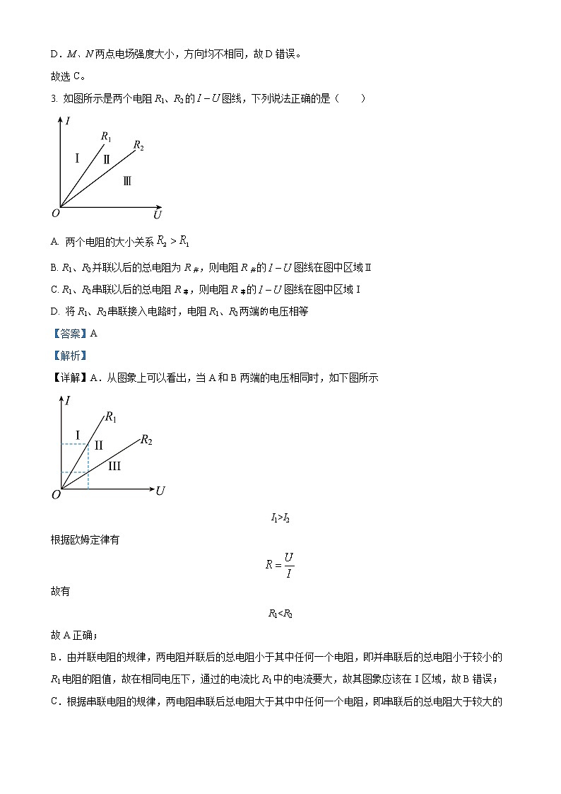 2022-2023学年天津市河东区高二上学期期末质量检测物理试题（解析版）02