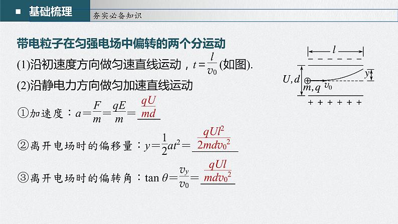 新高考物理一轮复习课件  第8章 第4讲　带电粒子在电场中的偏转07