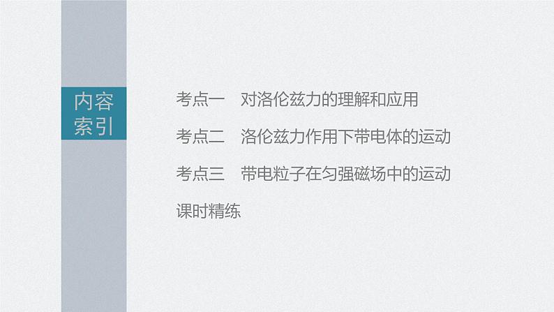 新高考物理一轮复习课件  第10章 第2讲　磁场对运动电荷(带电体)的作用05