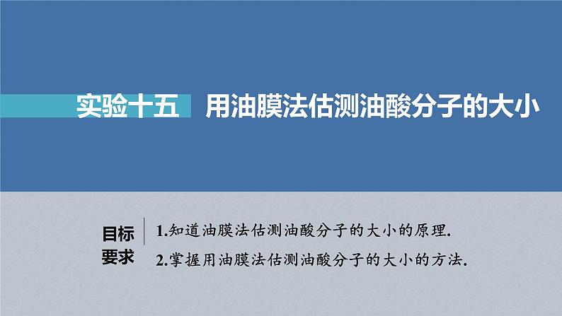 新高考物理一轮复习课件  第15章 实验15　用油膜法估测油酸分子的大小04