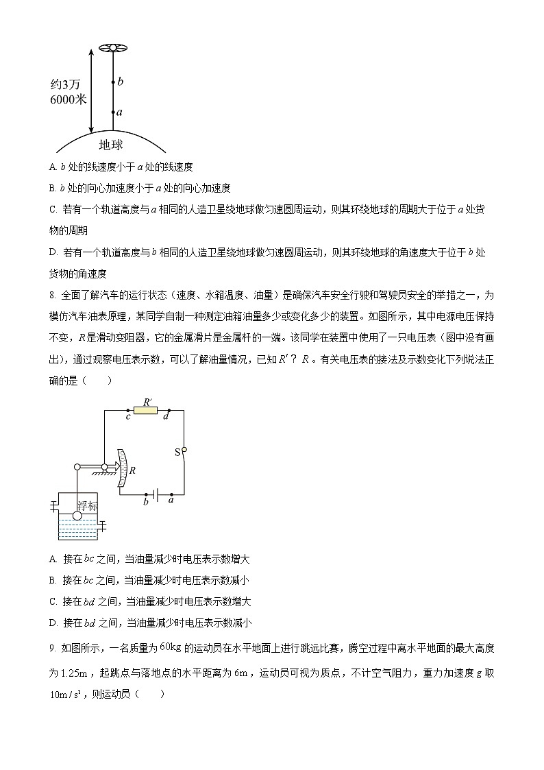 浙江省金丽衢十二校、七彩阳光2022-2023学年高三下学期3月联考物理试题（原卷版）第3页
