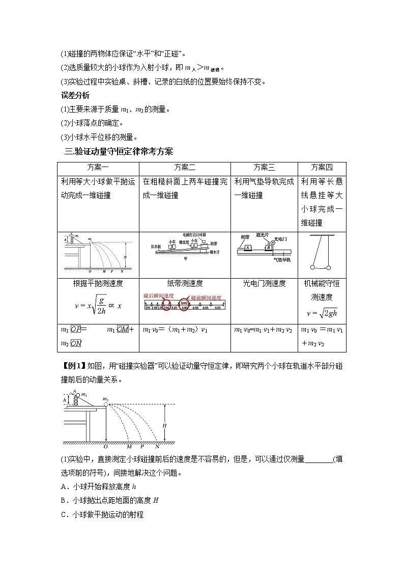 专题实验7　验证动量守恒定律-备战2023年高考物理实验专题突破02