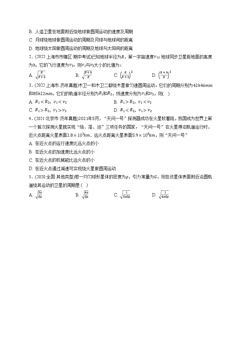 高考物理一轮复习【小题狂练】 第02练 人造卫星　宇宙速度02