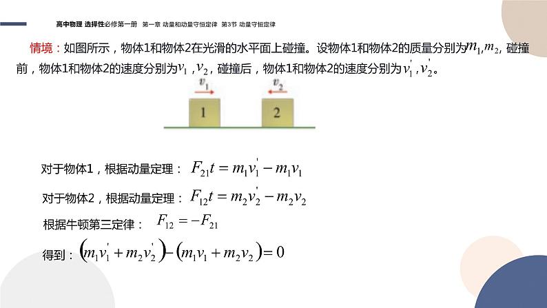 粤教版高中物理选择性必修第一册·第一章动量和动量守恒定律1.3动量守恒定律（课件PPT）06