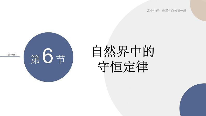 粤教版高中物理选择性必修第一册·第一章动量和动量守恒定律1.6自然界中的守恒定律（课件PPT）01