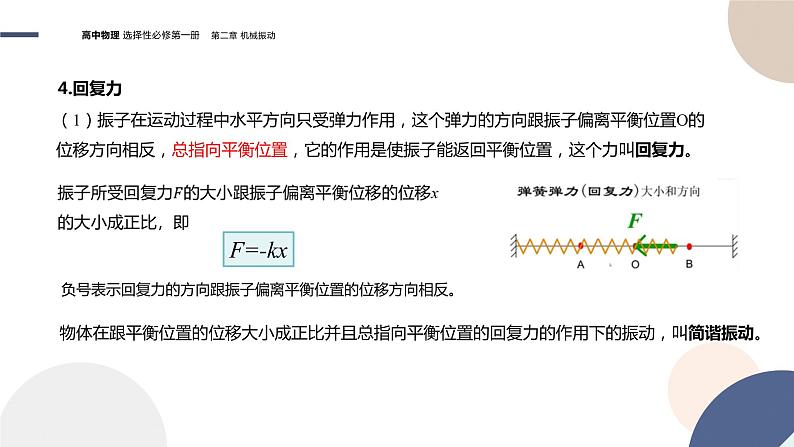 粤教版高中物理选择性必修第一册·第二章机械振动2.1简谐运动（课件PPT）07