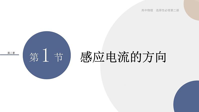 粤教版高中物理选择性必修第二册·2.1感应电流的方向（课件PPT）01