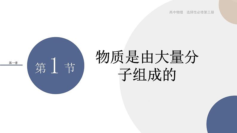 粤教版高中物理选择性必修第三册·第一章分子动理论 第1节物质是由大量分子组成的（课件PPT）01