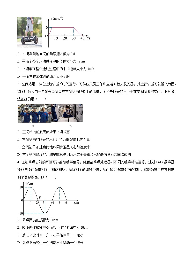 2023天津河西区高三下学期总复习质量调查（一）物理试题含答案02
