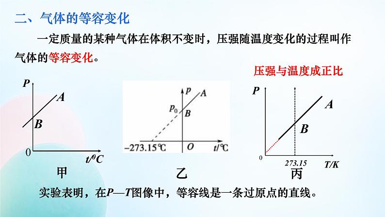 第二单元第三节《气体的等压变化和等容变化》课件 高二下学期物理人教版（2019）选择性必修第三册07