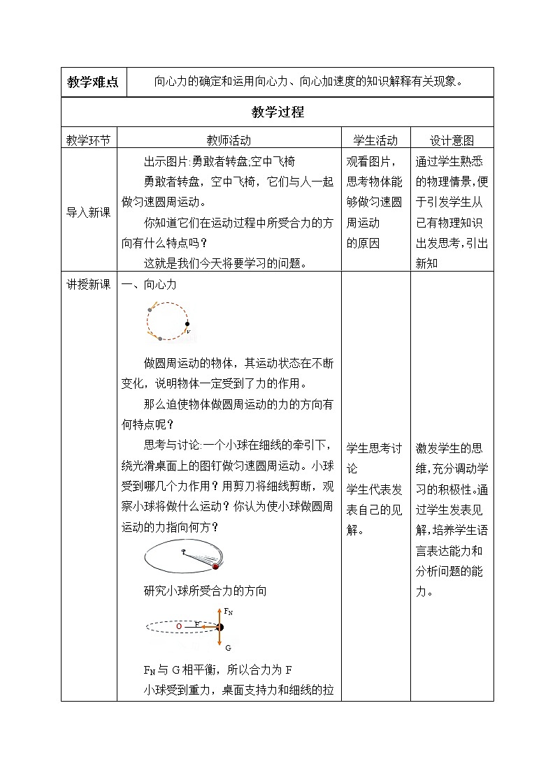 新课标高中物理：(教案)向心力02