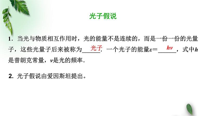 2022-2023年粤教版(2019)新教材高中物理选择性必修3 第4章波粒二象性第2节光电效应方程及其意义课件05