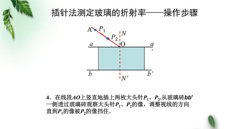 2022-2023年粤教版(2019)新教材高中物理选择性必修1 第4章光及其应用第2节测定介质的折射率课件08