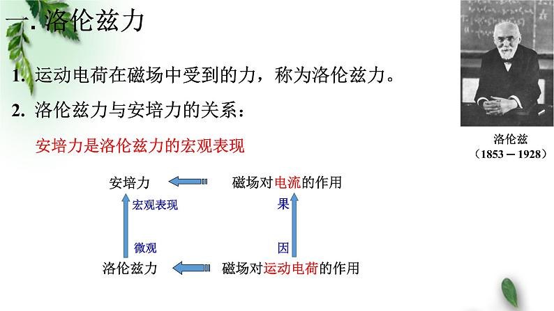 2022-2023年人教版(2019)新教材高中物理选择性必修2 第1章安培力与洛伦兹力第2节磁场对运动电荷的作用力课件05