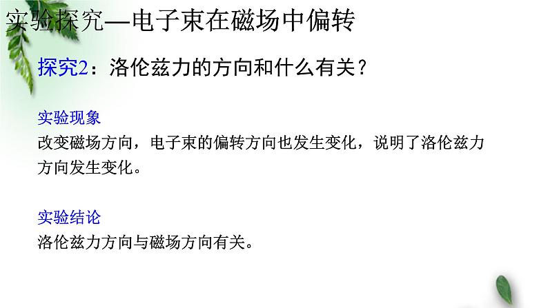 2022-2023年人教版(2019)新教材高中物理选择性必修2 第1章安培力与洛伦兹力第2节磁场对运动电荷的作用力课件06