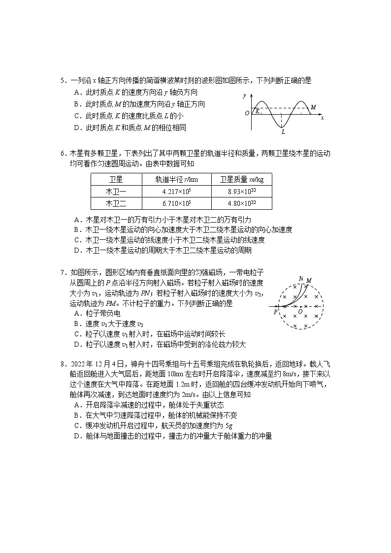 2023届北京市西城区高三一模物理试题第2页