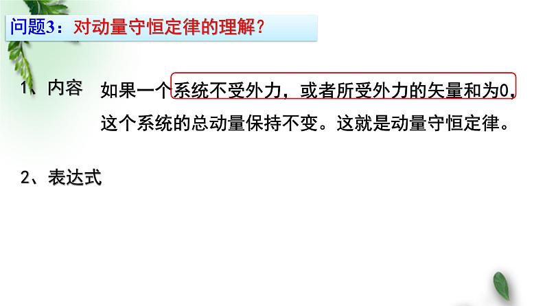 2022-2023年人教版(2019)新教材高中物理选择性必修1 第1章动量守恒定律第3节动量守恒定律课件第5页