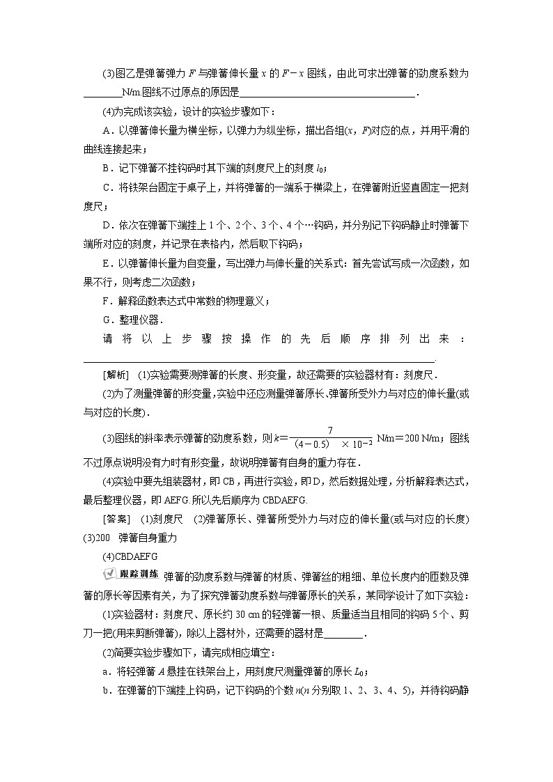 高考物理一轮复习课件+讲义  第2章 4 实验二　探究弹力和弹簧伸长的关系03