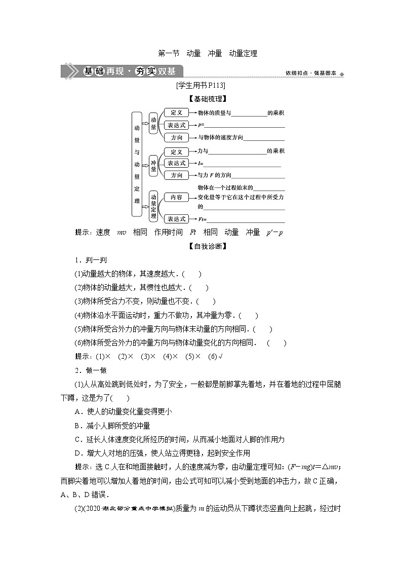 高考物理一轮复习课件+讲义  第6章 1 第一节　动量　冲量　动量定理02