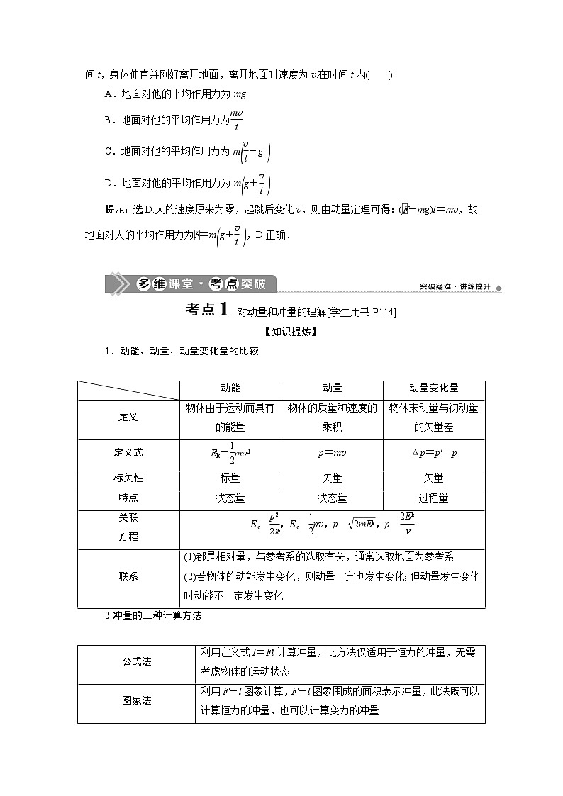 高考物理一轮复习课件+讲义  第6章 1 第一节　动量　冲量　动量定理03