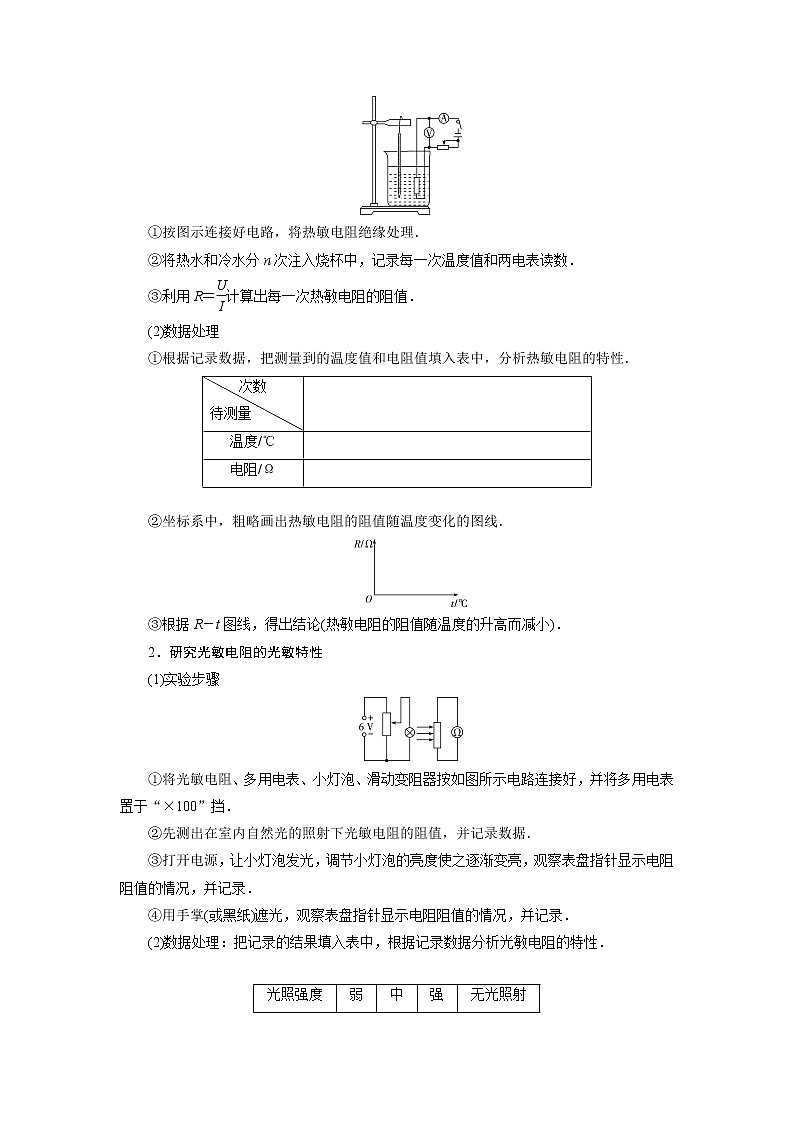 高考物理一轮复习课件+讲义  第11章 3 实验十二　传感器的简单使用02