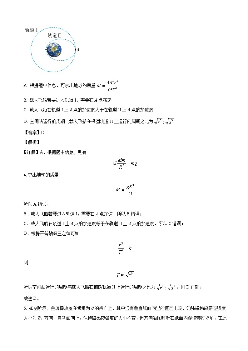 2022届湖北省部分市州高三上学期元月期末联合调研考试物理试卷（解析版）第3页