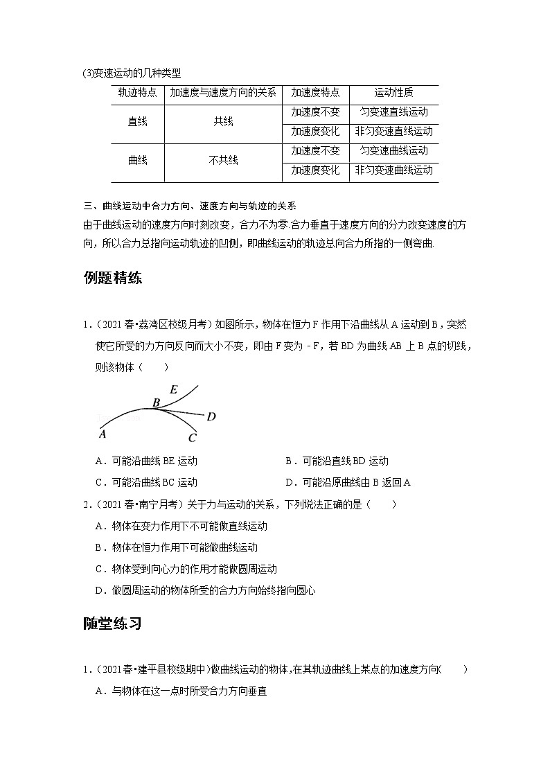 新课改-高中物理-必修第2册  01 C曲线运动 提升版 试卷02