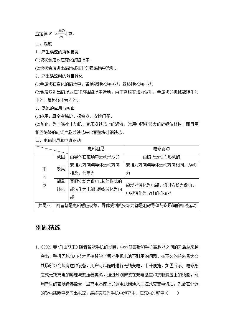 新课改-高中物理-选修第2册  07 A涡流、电磁阻尼和电磁驱动 基础版（教师版）第2页
