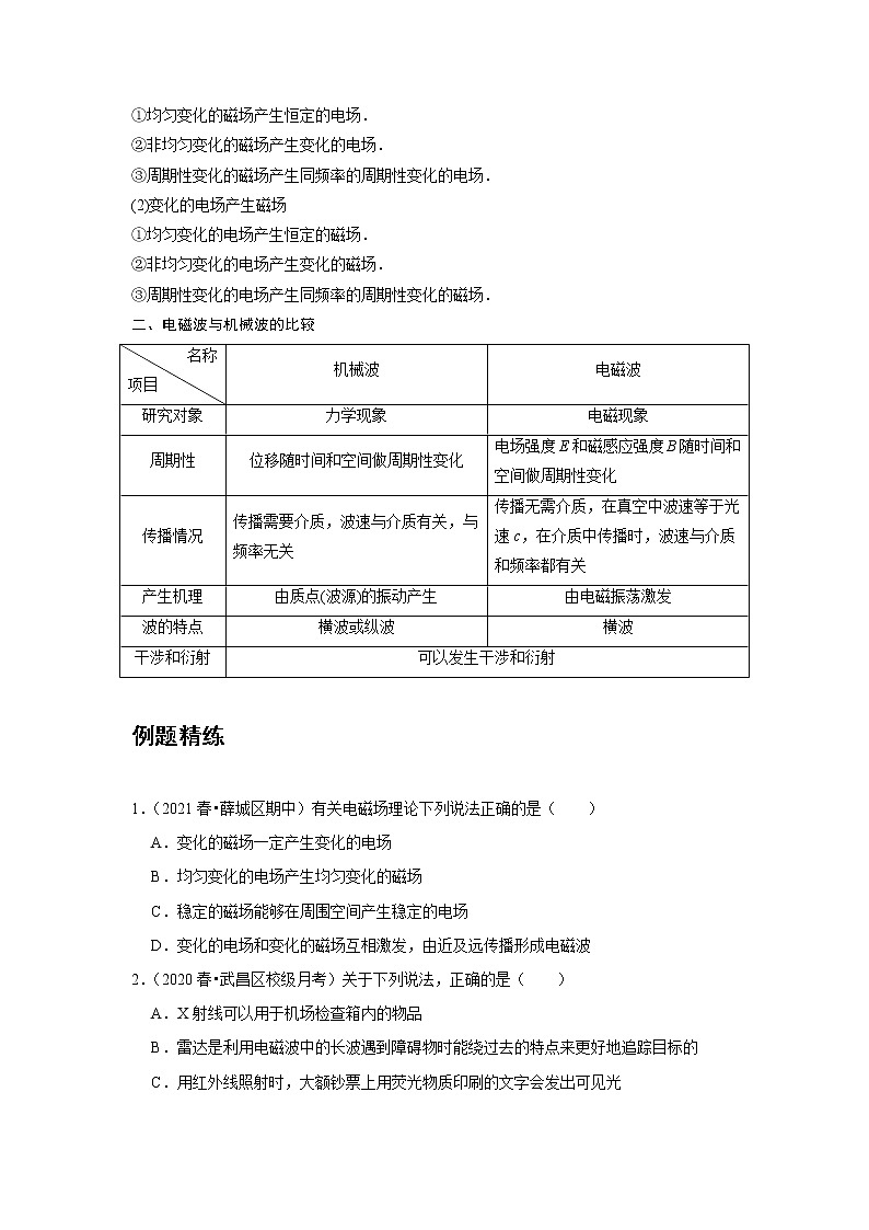 新课改-高中物理-选修第2册  13 C电磁场与电磁波 提升版 试卷02