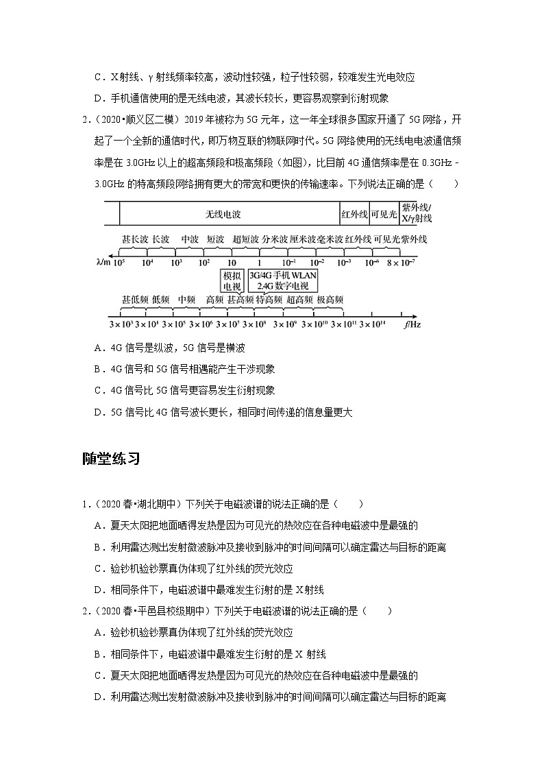新课改-高中物理-选修第2册  15 C电磁波谱 提升版 试卷03
