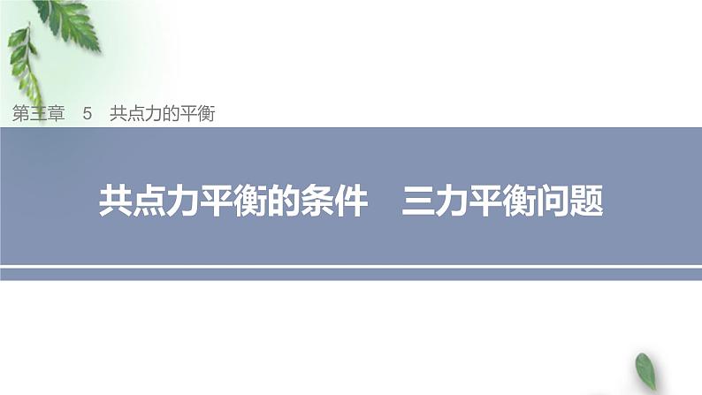 2022-2023年人教版(2019)新教材高中物理必修1 第3章相互作用-力第5节共点力的平衡(1)课件第1页