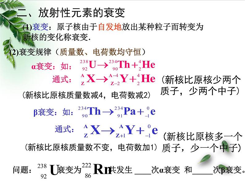 2022-2023年人教版(2019)新教材高中物理选择性必修3 第5章原子核第2节放射性元素的衰变(1)课件第6页