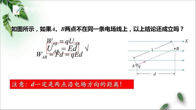 2022-2023年人教版(2019)新教材高中物理必修3 第10章静电场中的能量第3节电势差与电场强度的关系(1)课件第5页