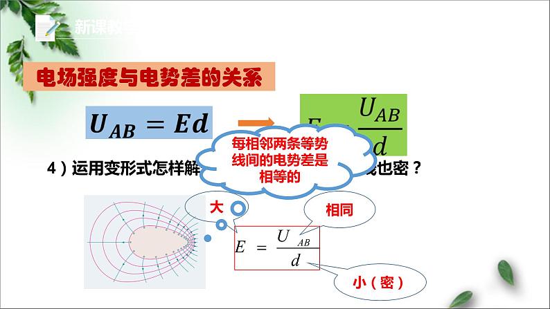 2022-2023年人教版(2019)新教材高中物理必修3 第10章静电场中的能量第3节电势差与电场强度的关系(1)课件第7页