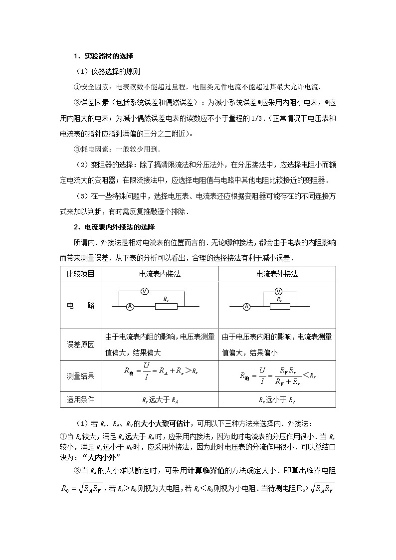 方法05  电路与器材的选取--2023高考物理实验题方法总结和训练（解析版）第2页